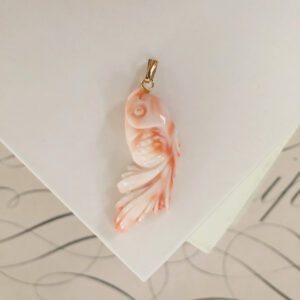 Vintage Carved Coral Fish Charm - Image 2