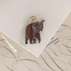 Antique Carved Wood Elephant Charm