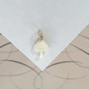 Lucky 14k Gold Mother of Pearl Toadstool Charm