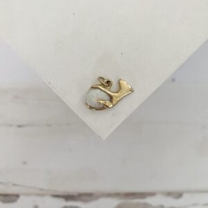 Vintage 14k Gold and Pearl Whale Charm