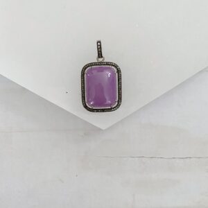 Gwendoline Purple Stichtite and Diamond Statement Pendant