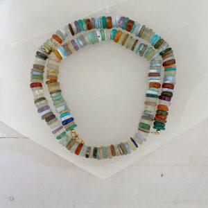 Gemstone Fusion Mixed Gemstone Wheel Bead Necklace - Image 3