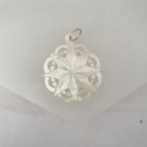 Vintage 14k Gold Carved Mother of Pearl Star Charm