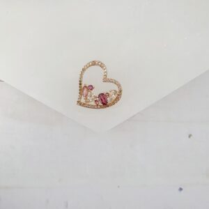 10k Rose Gold and Gemstone Heart Pendant